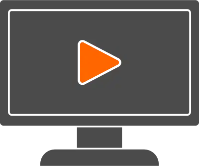 Icon - Bildschirm mit Playzeichen in der Mitte