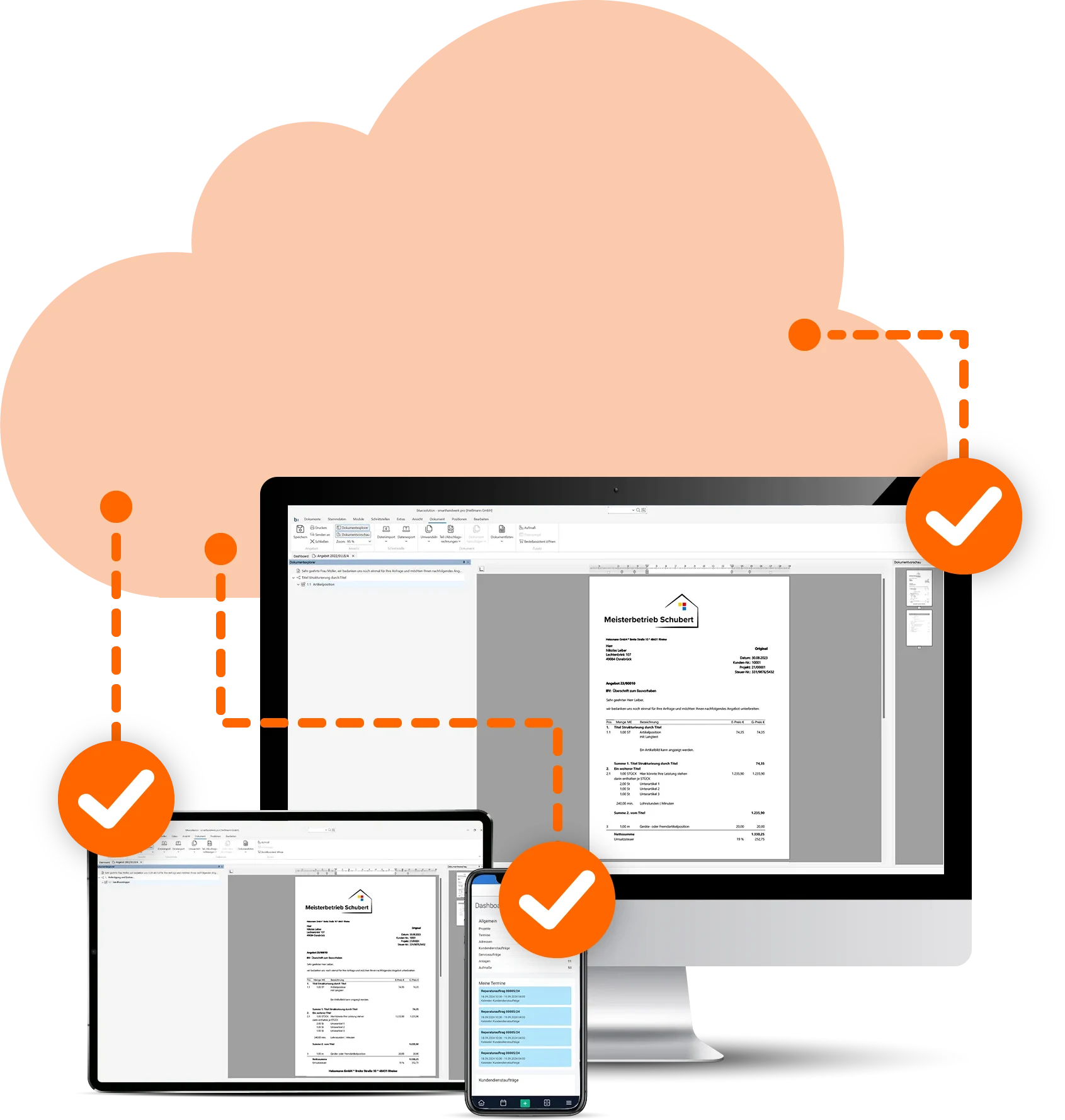 Smarthandwerk auf unterschiedlichen Endgeräten in der Cloud