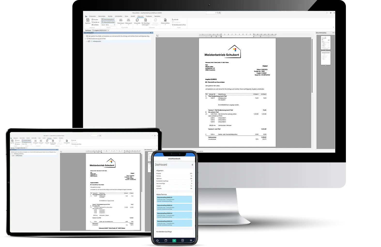 Handwerkersoftware für Kleinbetriebe